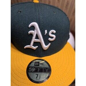 New Era 59FIFTY Oakland Athletics Fitted Hat 7 1/2 MLB Authentic On-Field